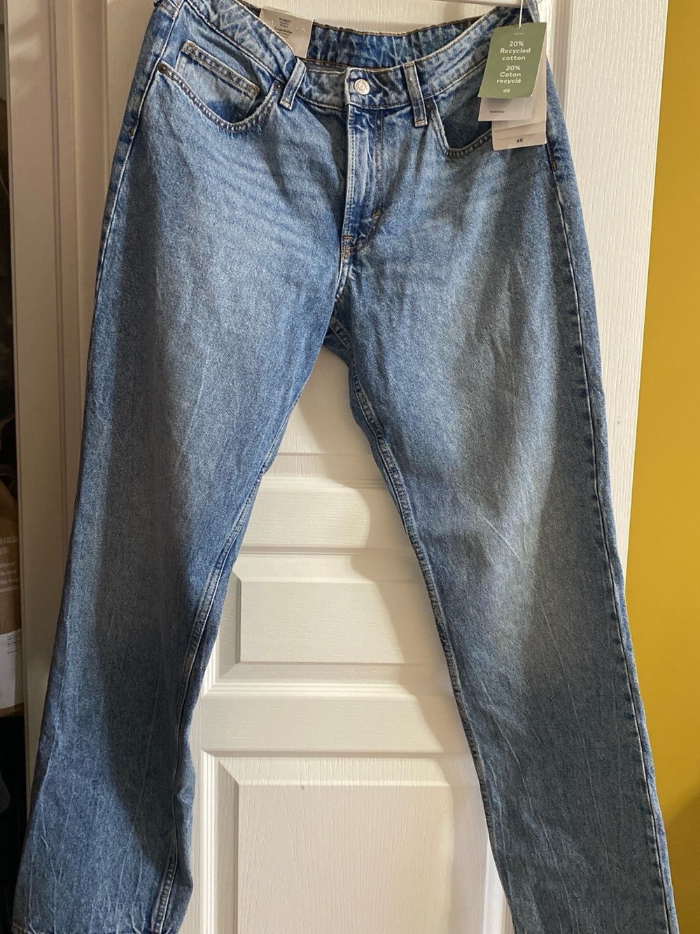 BRAND NEW H&M &Denim Curvy Fit Straight Jeans Size 8